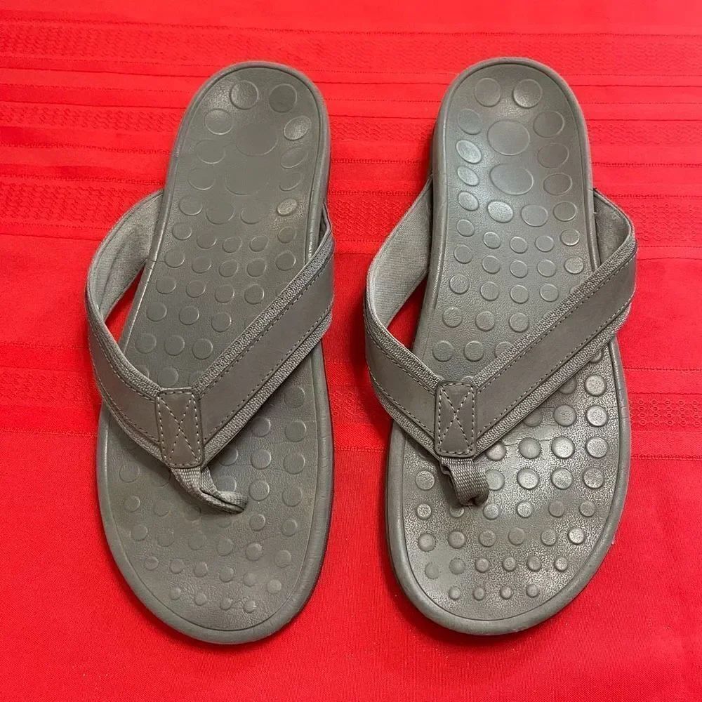 VionicโMenโsโGreyโFlipโFlopsโSizeโ14